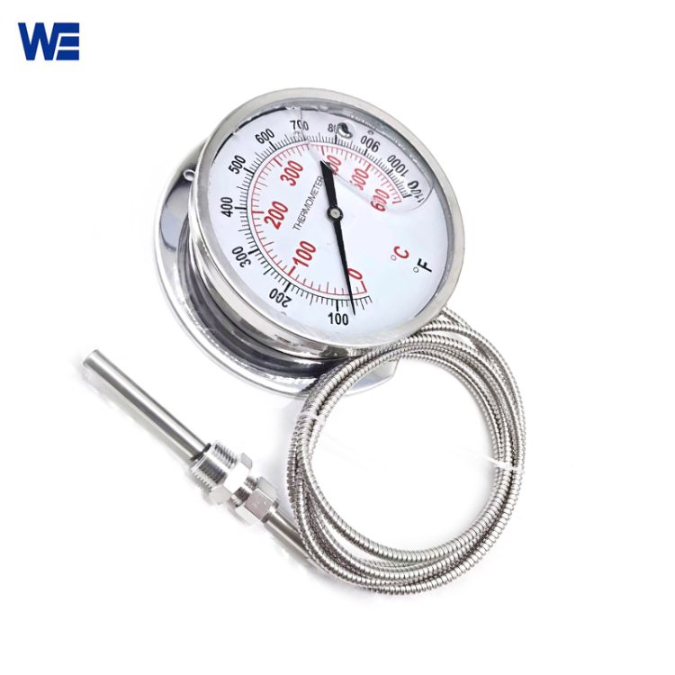 Silicone Oil Filled Thermometer Stainless Steel Bimetal Thermometer 