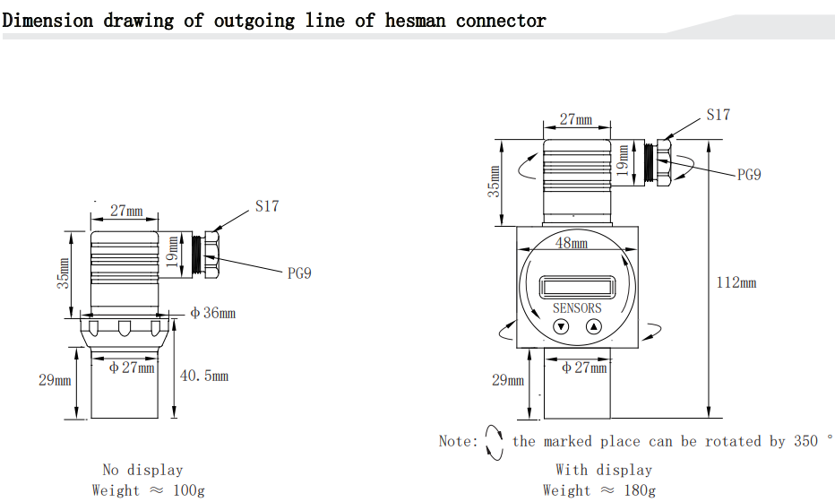 temperature transmitter-dimension